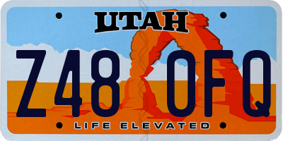 UT license plate Z480FQ