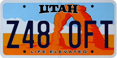 UT license plate Z480FT