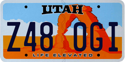 UT license plate Z480GI