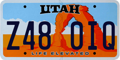 UT license plate Z480IQ