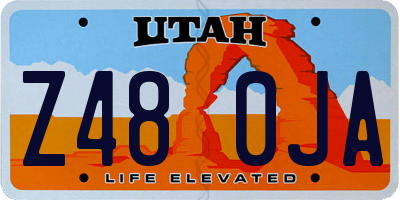 UT license plate Z480JA