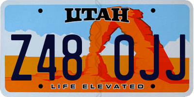 UT license plate Z480JJ
