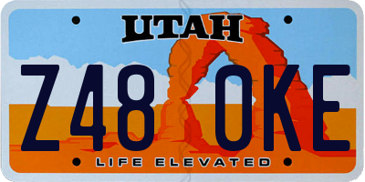 UT license plate Z480KE