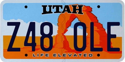 UT license plate Z480LE