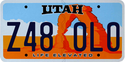 UT license plate Z480LO
