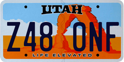 UT license plate Z480NF