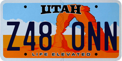 UT license plate Z480NN