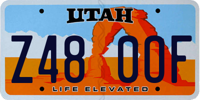 UT license plate Z480OF
