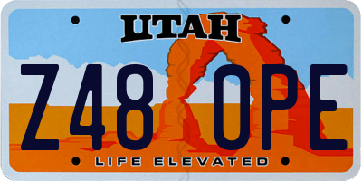 UT license plate Z480PE
