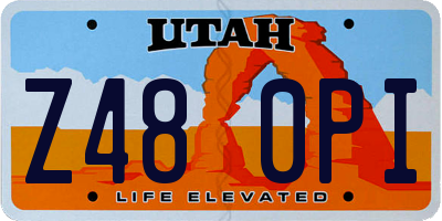 UT license plate Z480PI