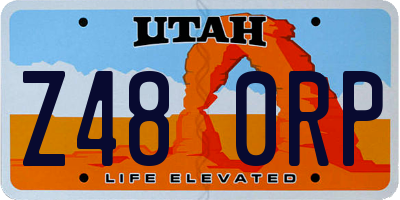 UT license plate Z480RP