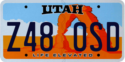 UT license plate Z480SD