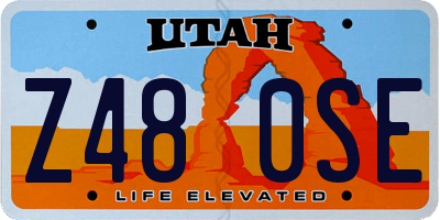 UT license plate Z480SE