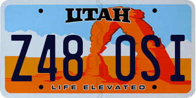 UT license plate Z480SI