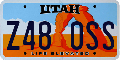 UT license plate Z480SS