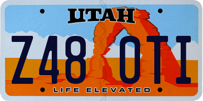 UT license plate Z480TI