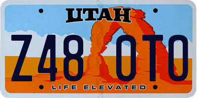 UT license plate Z480TO