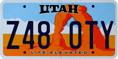 UT license plate Z480TY