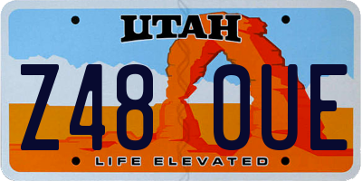 UT license plate Z480UE