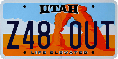 UT license plate Z480UT