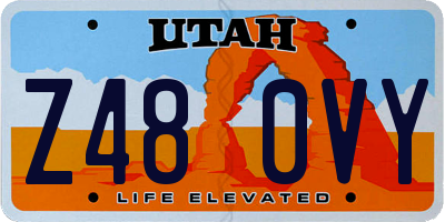UT license plate Z480VY