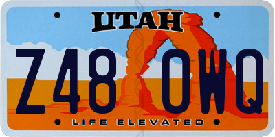 UT license plate Z480WQ