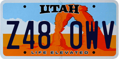 UT license plate Z480WV