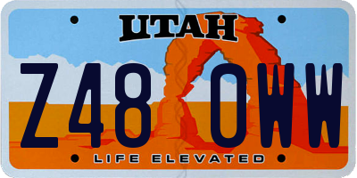 UT license plate Z480WW
