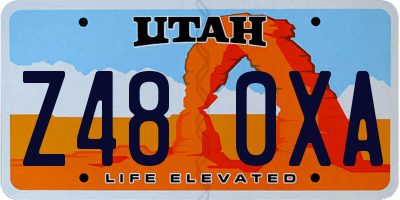 UT license plate Z480XA