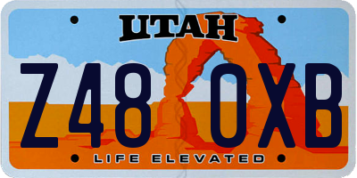 UT license plate Z480XB