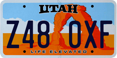 UT license plate Z480XF