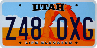 UT license plate Z480XG