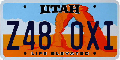 UT license plate Z480XI