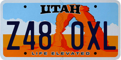 UT license plate Z480XL