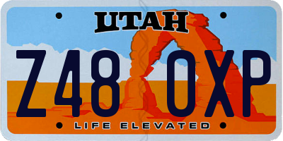 UT license plate Z480XP