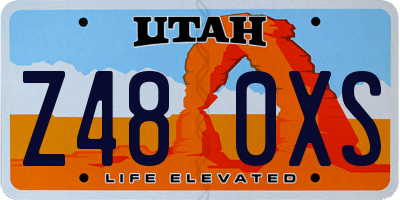 UT license plate Z480XS