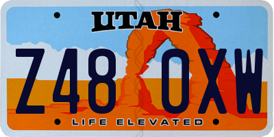 UT license plate Z480XW