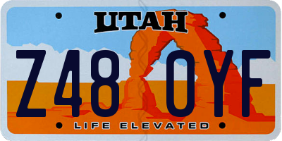 UT license plate Z480YF