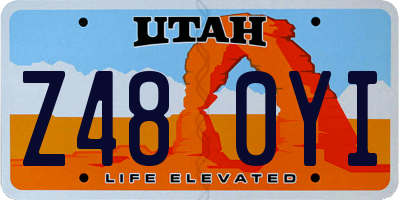 UT license plate Z480YI