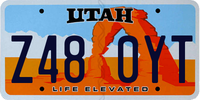 UT license plate Z480YT