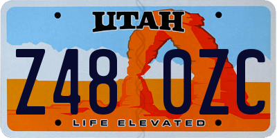 UT license plate Z480ZC