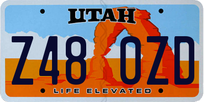 UT license plate Z480ZD