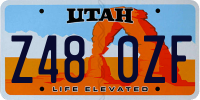UT license plate Z480ZF