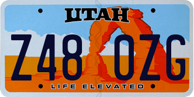 UT license plate Z480ZG