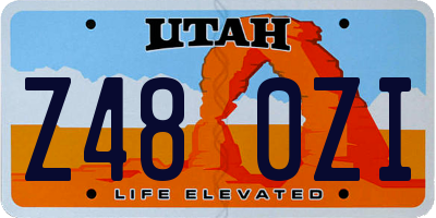 UT license plate Z480ZI