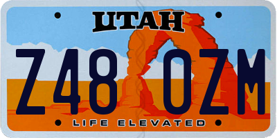 UT license plate Z480ZM