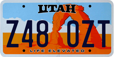 UT license plate Z480ZT