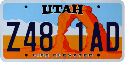 UT license plate Z481AD