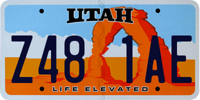 UT license plate Z481AE