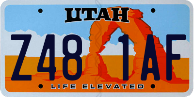 UT license plate Z481AF